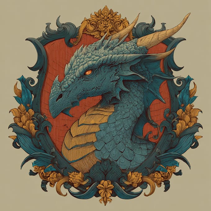 design mythical beasts, monsters, fantasy logo or illustrations