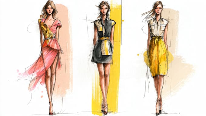 Draw fashion illustration fashion sketch portrait by Pearlinanox | Fiverr