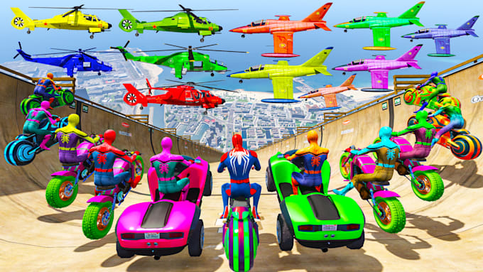 create gta v mega ramp racing videos