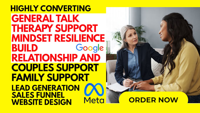 generate general talk therapy support mindset leads and build wordpress website