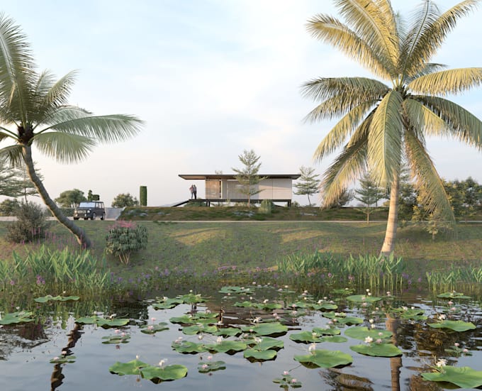 create realistic 3d architectural rendering for your house or villa