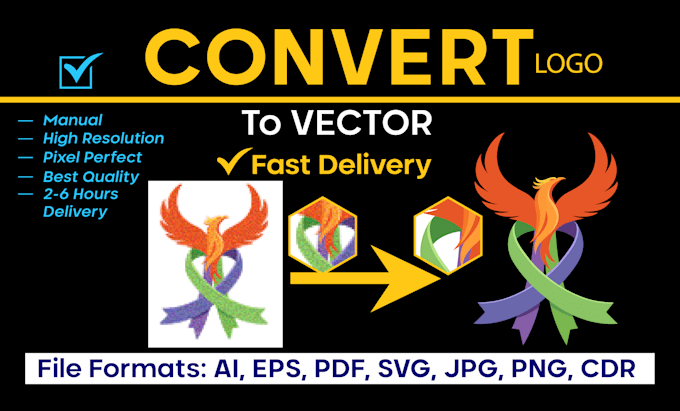 do redraw logo, png to vector, svg, vector tracing convert image to vector