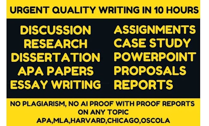 do essay writing, research summary, case study and proposal