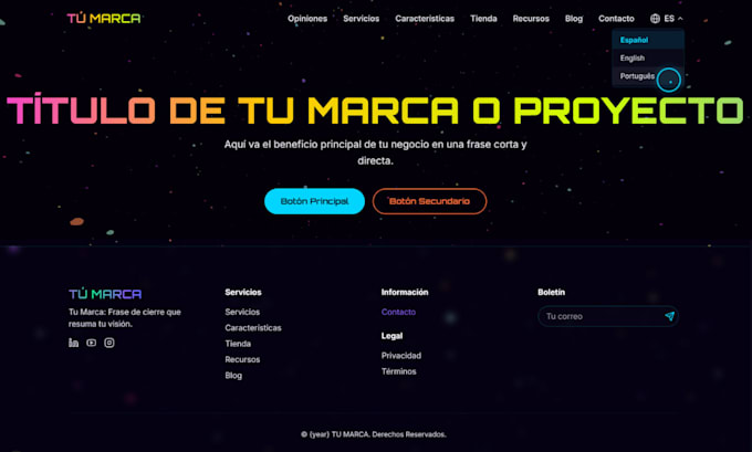 create a modern 3d animated landing page for your business