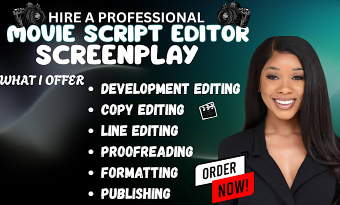 write and edit a professional screenplay movie script tv series  script editing