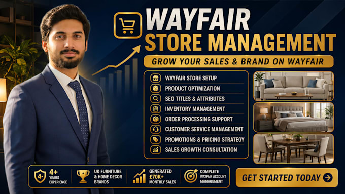 handle complete wayfair store management and optimization
