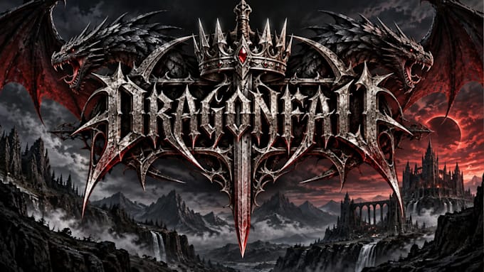 create an epic fantasy metal logo
