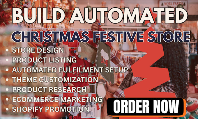 build an automated festive dropshipping shopify store or christmas website