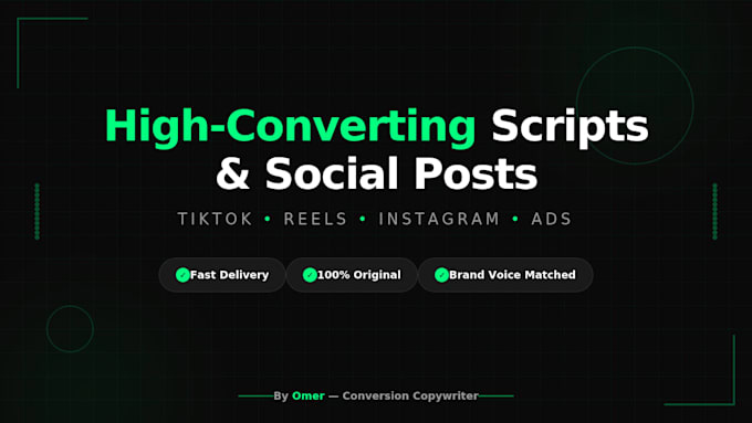 write viral social media video scripts and high converting ad copy