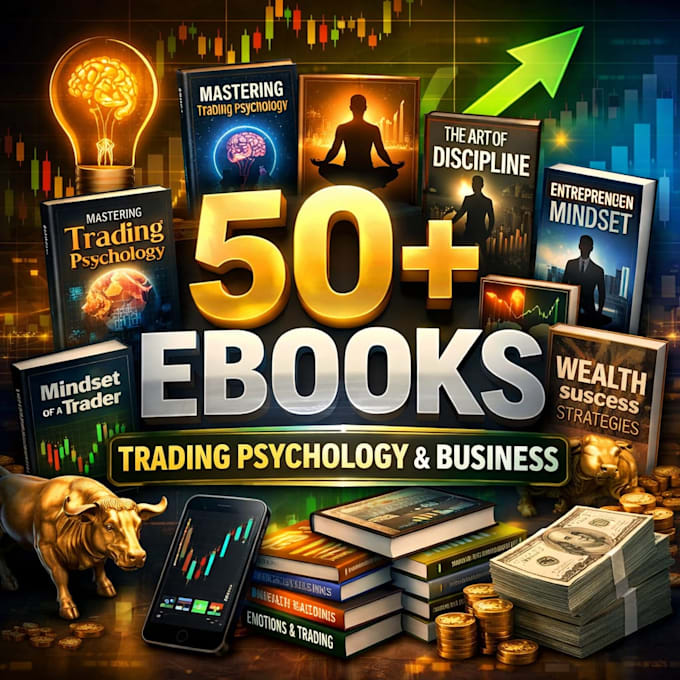provide 50 plus ebooks on trading psychology and business