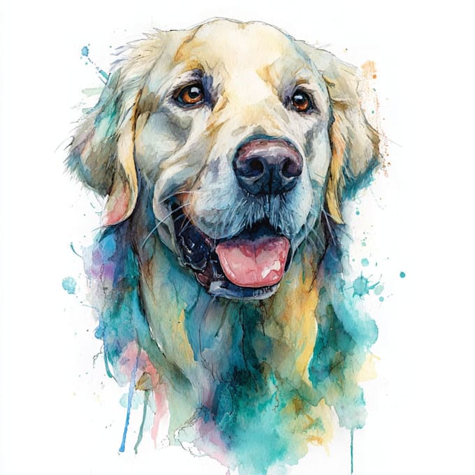 make watercolor custom pet portrait
