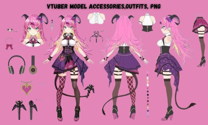 create vtuber models, outfits, textures and png tuber characters