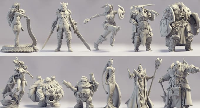 Design custom 3d dnd character model, printable dnd miniatures for ...