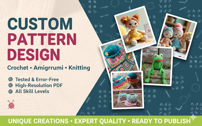 design a clear step by step amigurumi crochet pattern