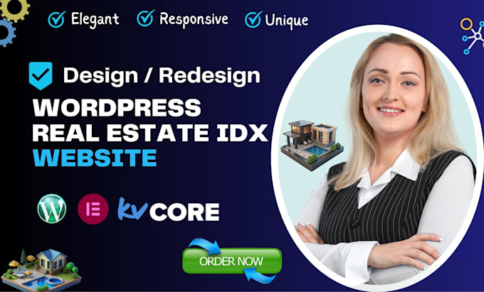 develop wordpress kvcore real estate idx website using elementor