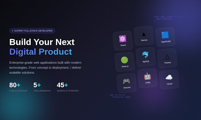 build your next product with expert fullstack development