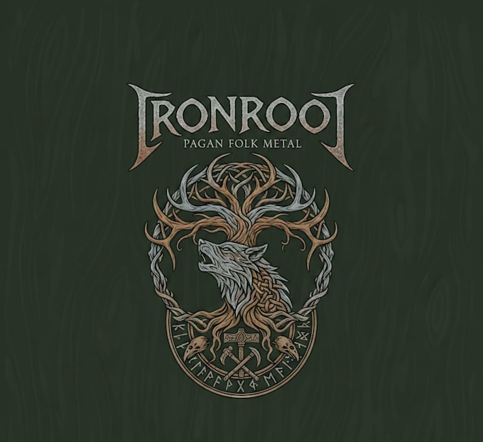create a pagan folk metal logo