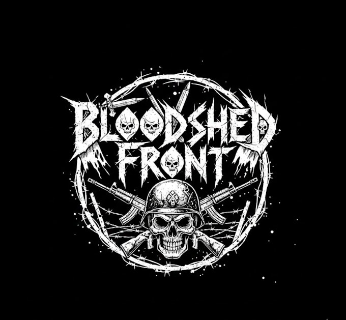 create a raw war metal logo