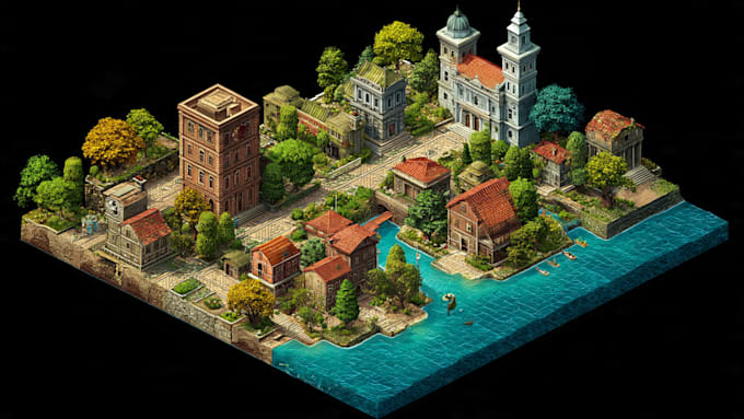 design a 2d map illustration