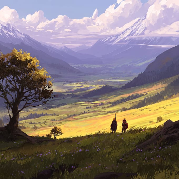 draw a landscape illustration