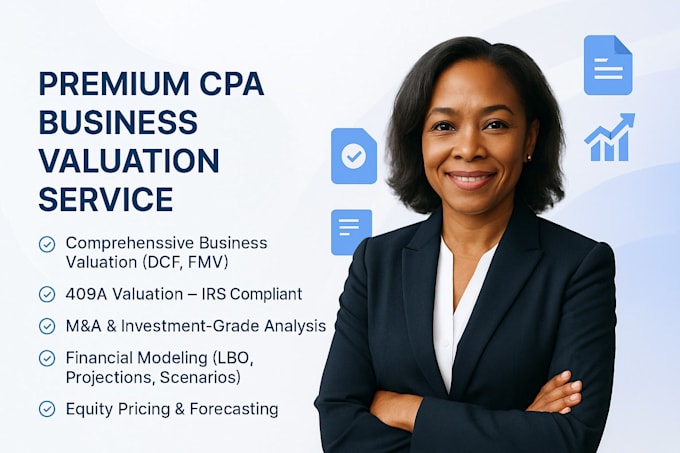perform CPA business valuation, dcf, 409a, fmv analysis