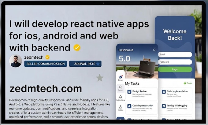 Develop react native app for ios android web with firebase by ...