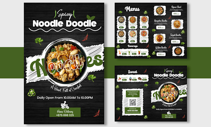 do restaurant food and cafe digital menu board design