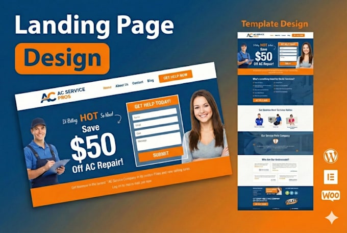 design a high converting elementor landing page or squeeze page
