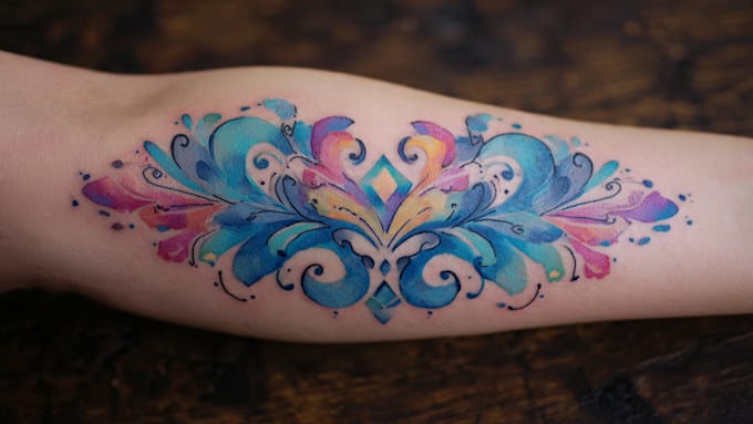 custom a watercolor tattoo design