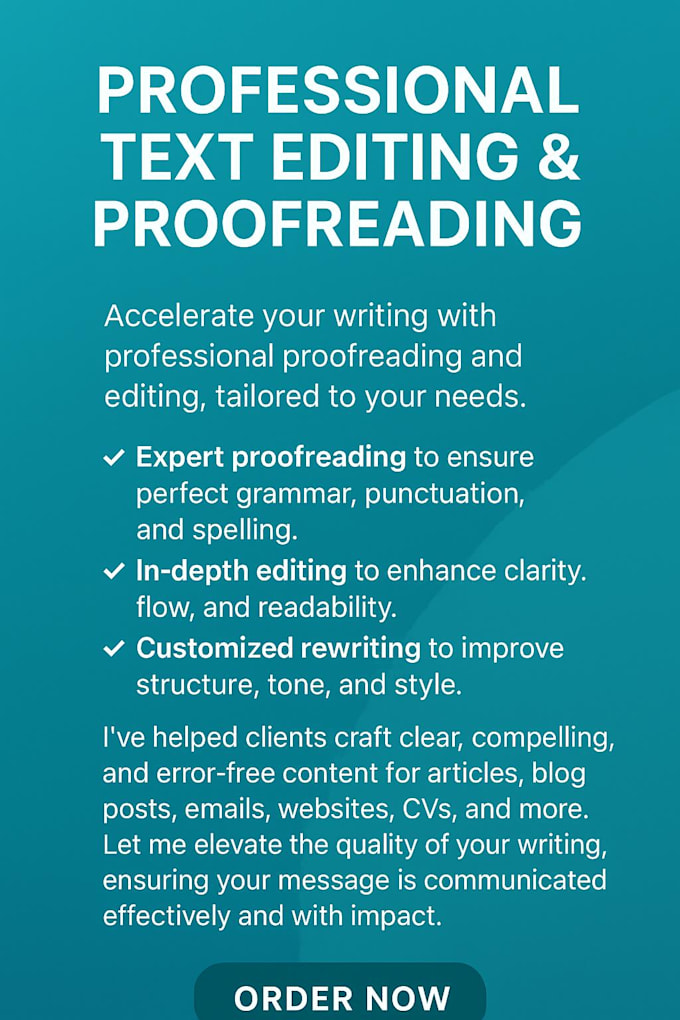 professionally proofread, edit, and improve your text