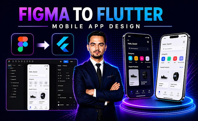 do flutter app development, figma to fluttter code android ios app developer