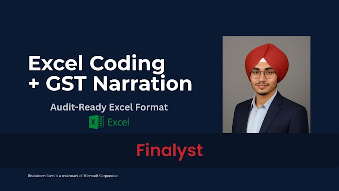 code and format excel transactions with audit ready narration logic