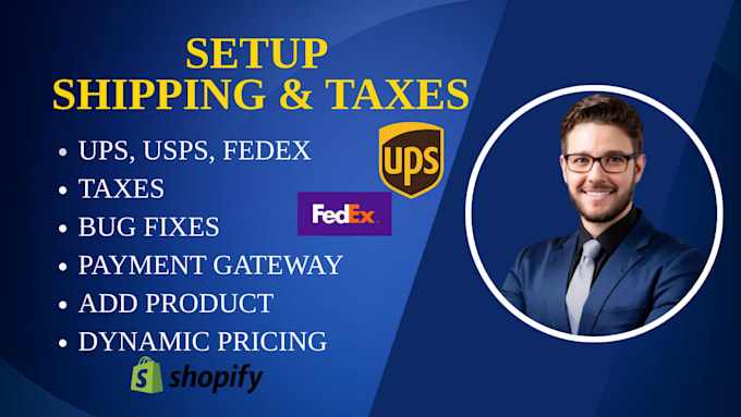 setup shopify taxes, dynamic pricing rules and shipping