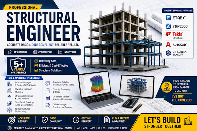 do structural analysis, steel detailing, etabs, sap2000
