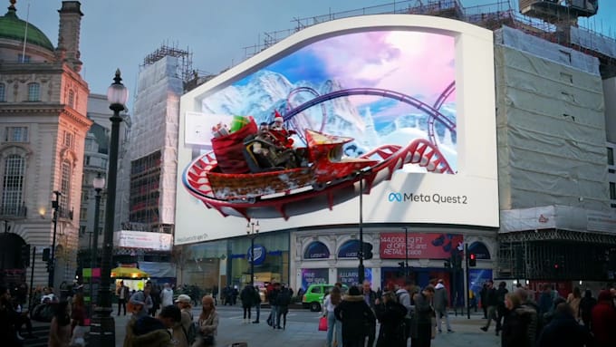 Create 3d anamorphic billboard animation for led screen, sport display ...