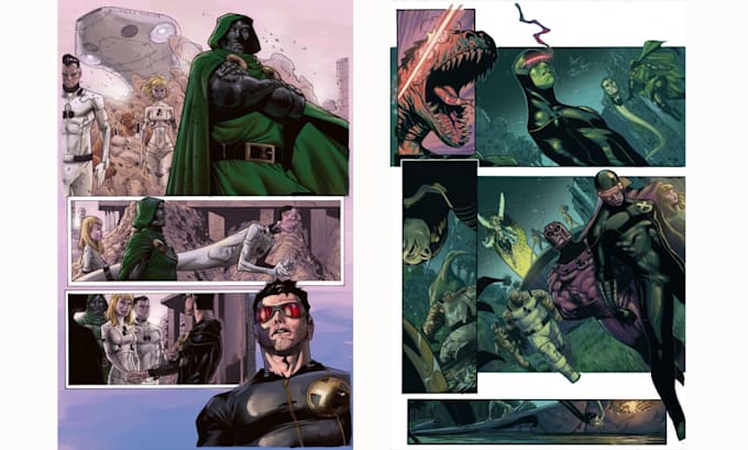 be your comic colorist comic coloring comic book, manga, webtoon comic artist
