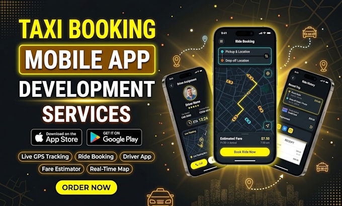 develop taxi booking app, uber clone, rideshare app