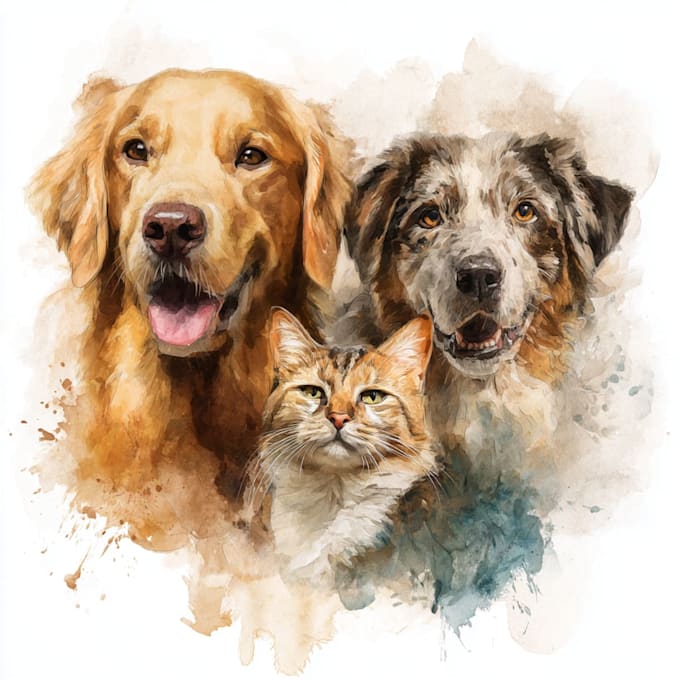 do paint custom pets portrait dog portrait in paper