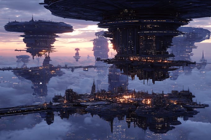 do cyberpunk futuristic city art