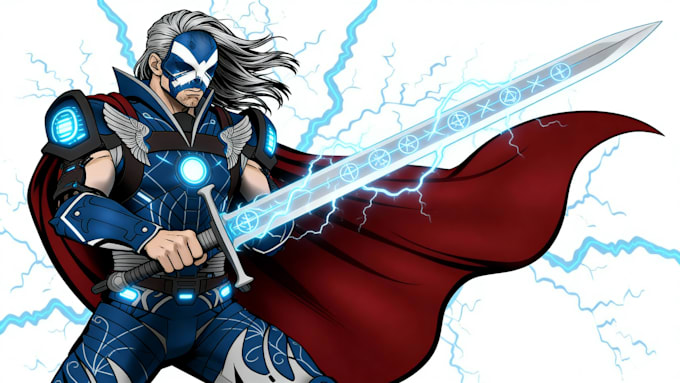 draw you dc or marvel style comic book and superhero
