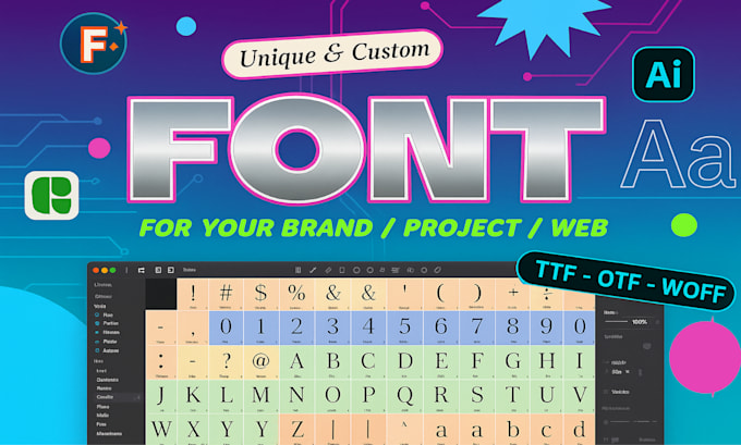 create a custom typeface font for you in ttf, otf