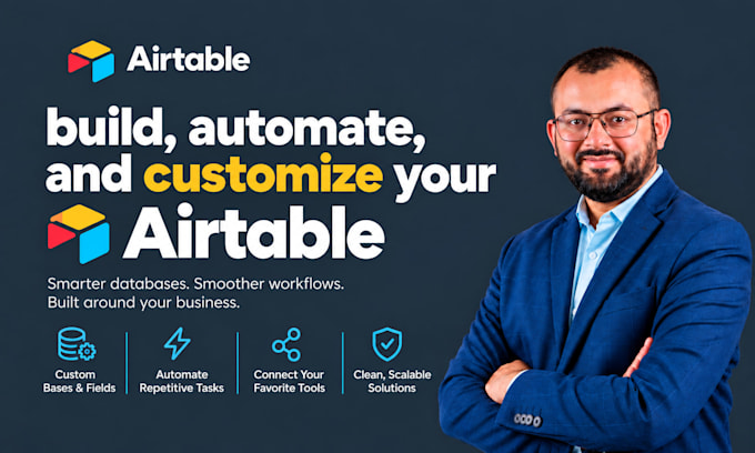 build custom airtable databases, CRM and automations