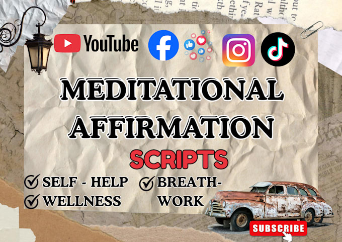 create meditational affirmation breath work script for self help wellness script