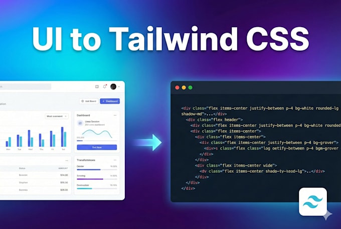 convert any screenshot or design into tailwind CSS code