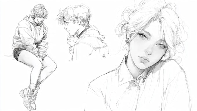 sketch you color anime sketch art