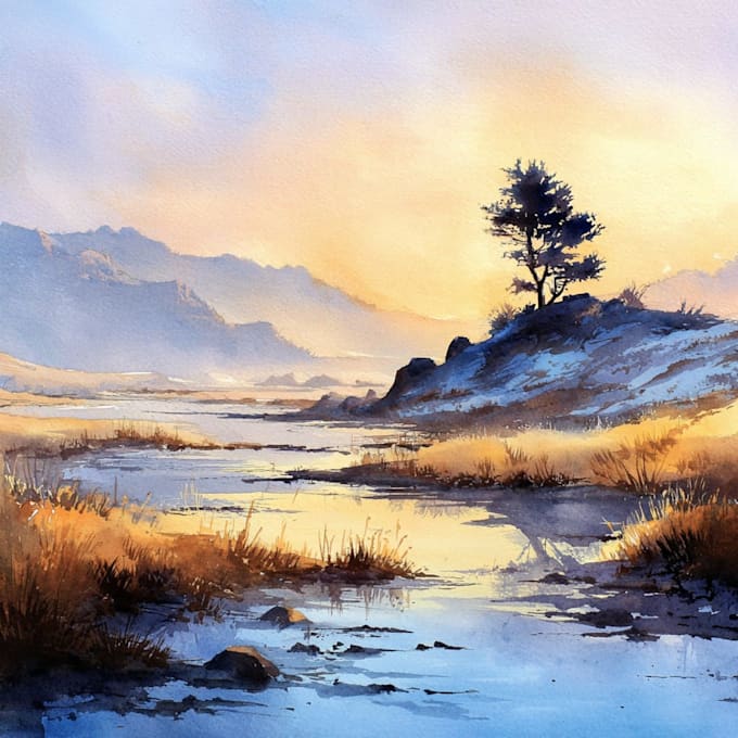 make watercolor landscape design
