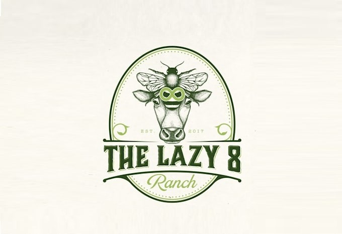 design unique cattle ranch and apiary logo