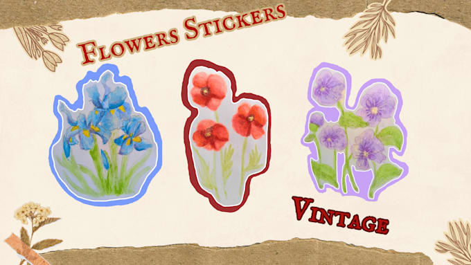 design cute flower stickers and illustration