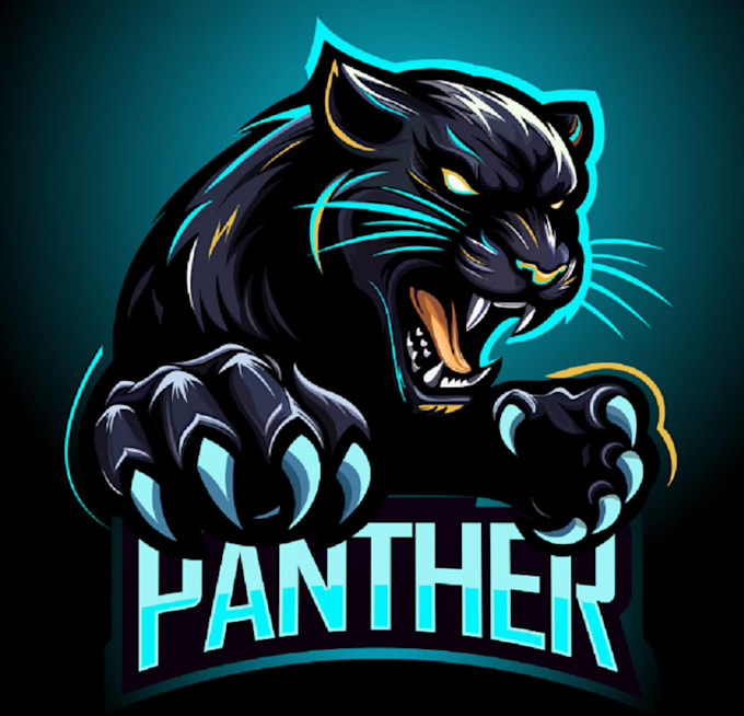do awesome panther head cartoon mascot logo design