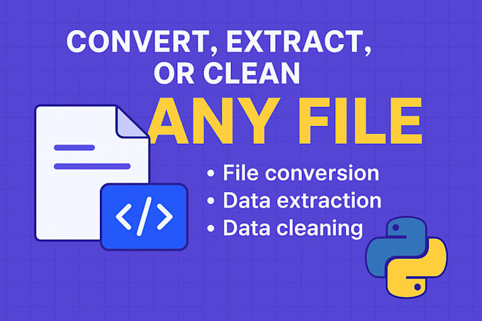 clean, extract or convert files using python